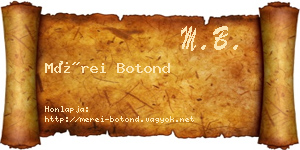 Mérei Botond névjegykártya